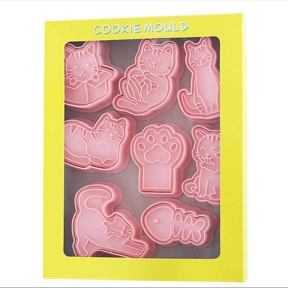 Cat Shaped Cookie Cutters, Pink Cat Cookie Cutters - Picture 2 of 6